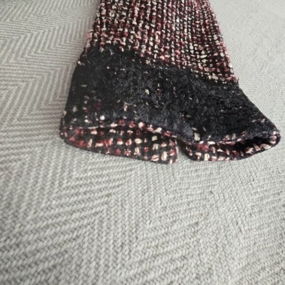 Tape Measure Women's Tweed Jacket Blazer 3-Button Port and Black Lace Gothcore - Picture 3 of 16